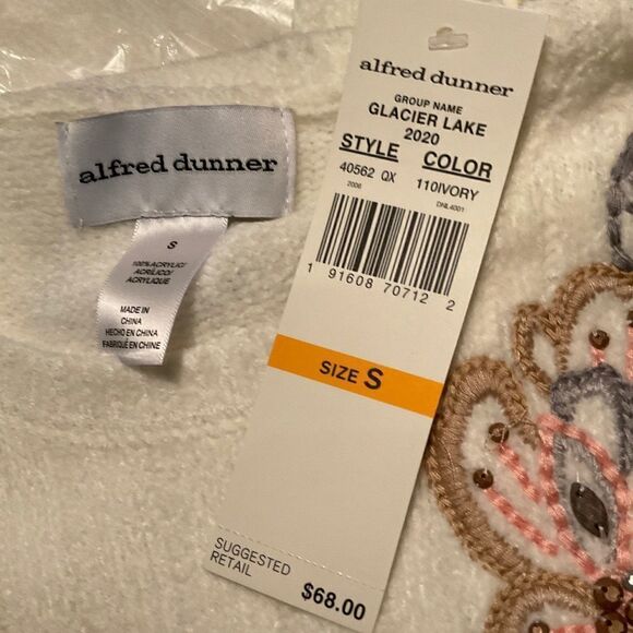 ALFRED DUNNER Women's Glacier Lake Flower Chenille Sweater - Picture 5 of 7